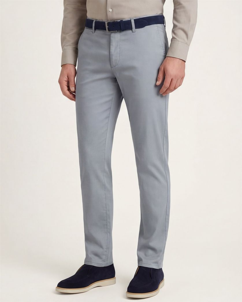 Com4 pantalon lichtblauw katoen