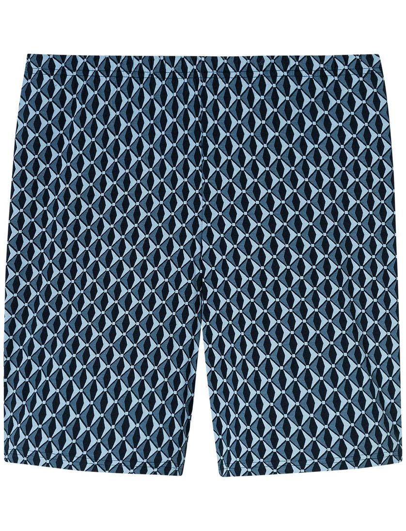 Schiesser shortama lichtblauw geprint pyjama