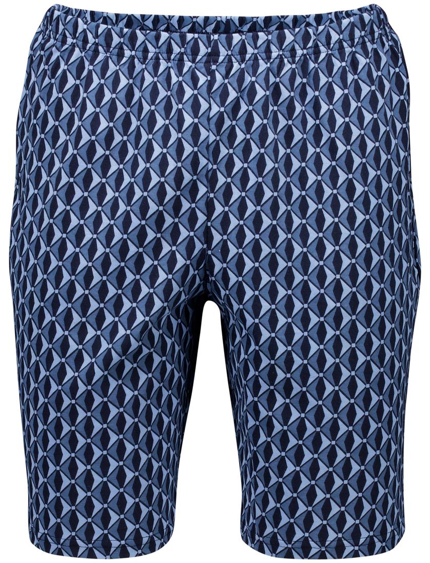 Schiesser shortama lichtblauw geprint pyjama