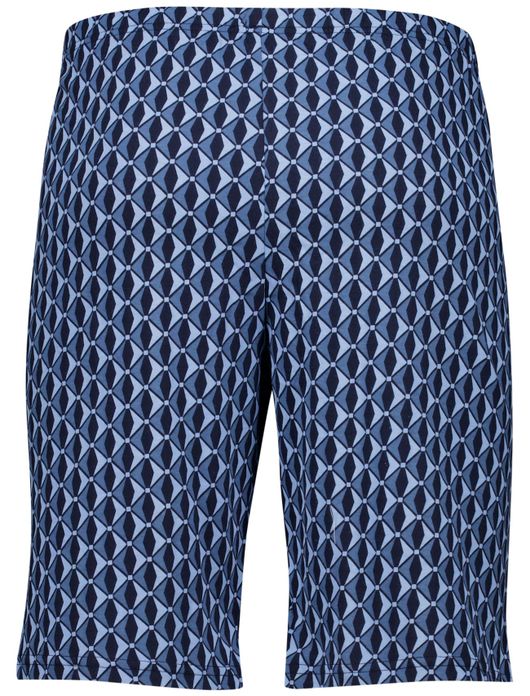 Schiesser shortama lichtblauw geprint comfort fit