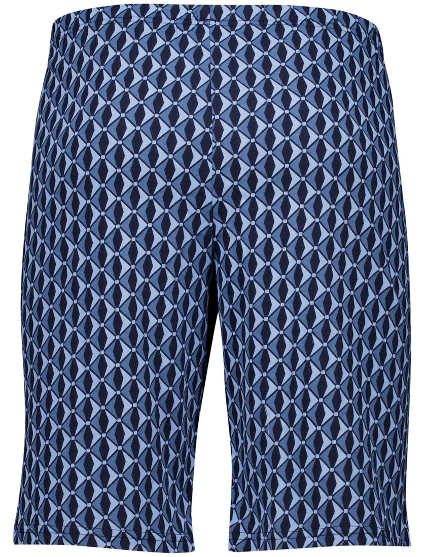 Schiesser shortama lichtblauw geprint pyjama