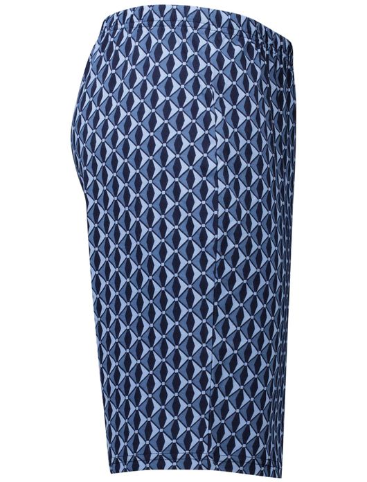 Schiesser shortama lichtblauw geprint comfort fit