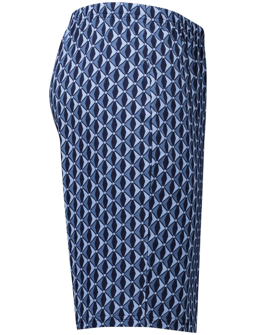 Schiesser shortama lichtblauw geprint pyjama