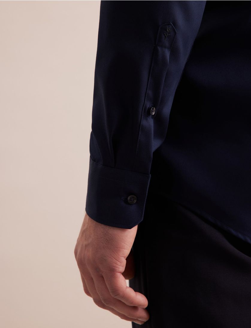 overhemd Seidensticker donkerblauw katoen