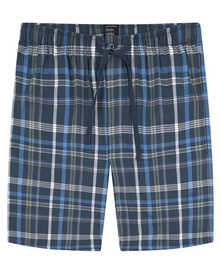 Schiesser pyjamabroek kort navy katoen
