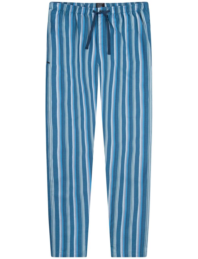 Schiesser pyjamabroek blauw gestreept lang