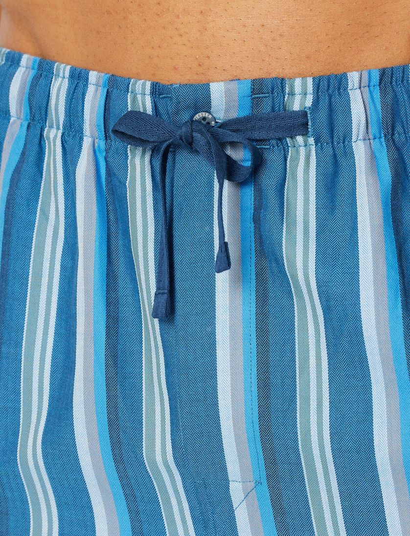 Schiesser pyjamabroek blauw gestreept lang