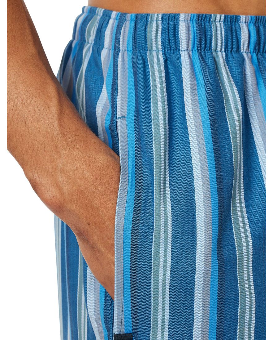 Schiesser pyjamabroek blauw gestreept katoen