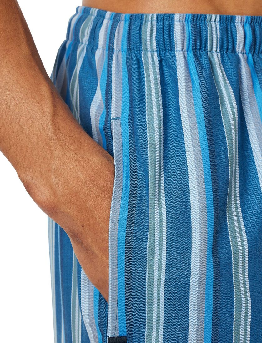 Schiesser pyjamabroek blauw gestreept lang