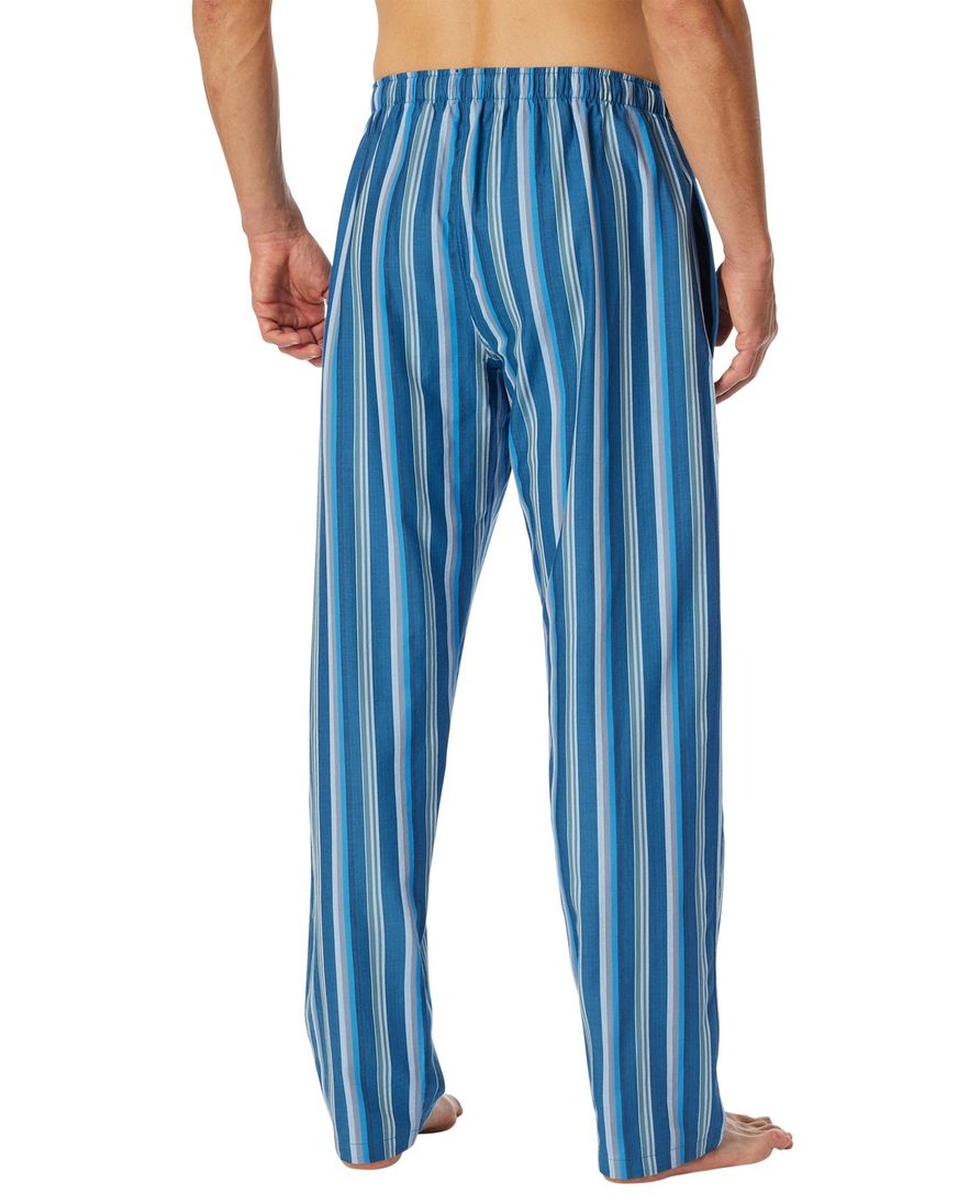Schiesser pyjamabroek blauw gestreept katoen