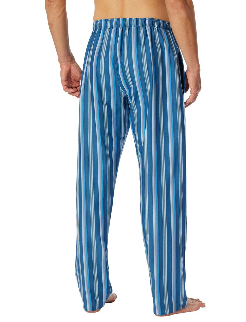 Schiesser pyjamabroek blauw gestreept lang