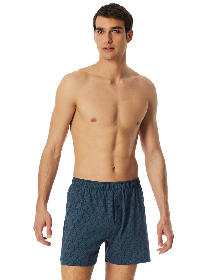Schiesser boxershorts 2-pack blauw-zwart