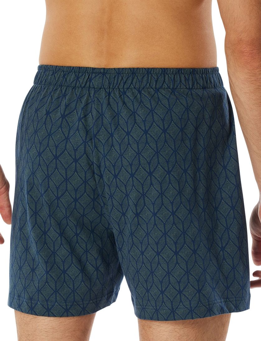 Schiesser boxershorts 2-pack blauw-zwart