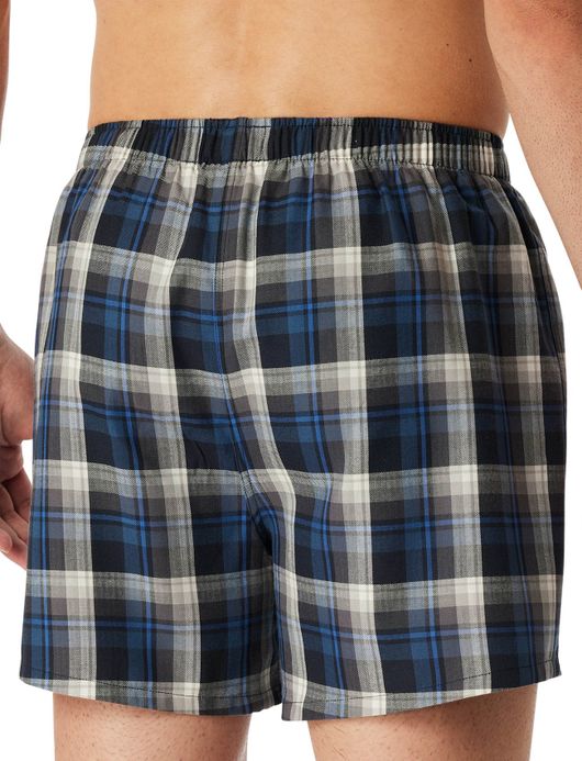 Schiesser boxershorts 2-pack blauw geprint katoen