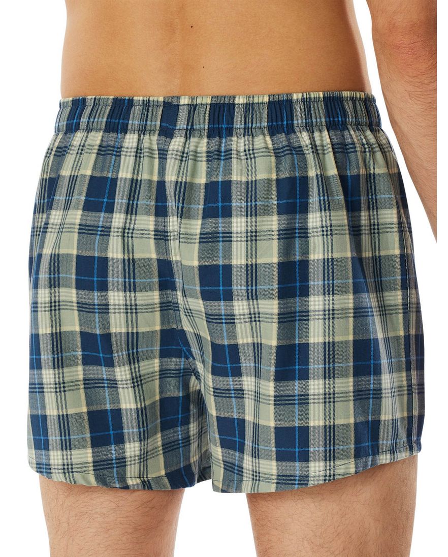 Schiesser boxershorts 2-pack groen geprint katoen