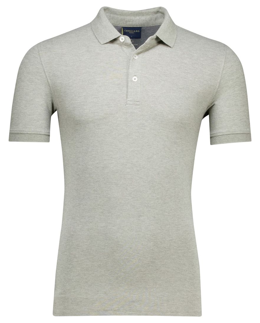 Cavallaro Bavone polo beige gemeleerd katoen slim fit
