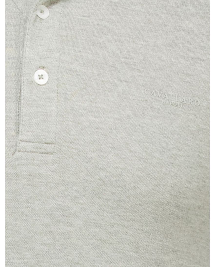 Cavallaro Bavone polo beige gemeleerd katoen slim fit