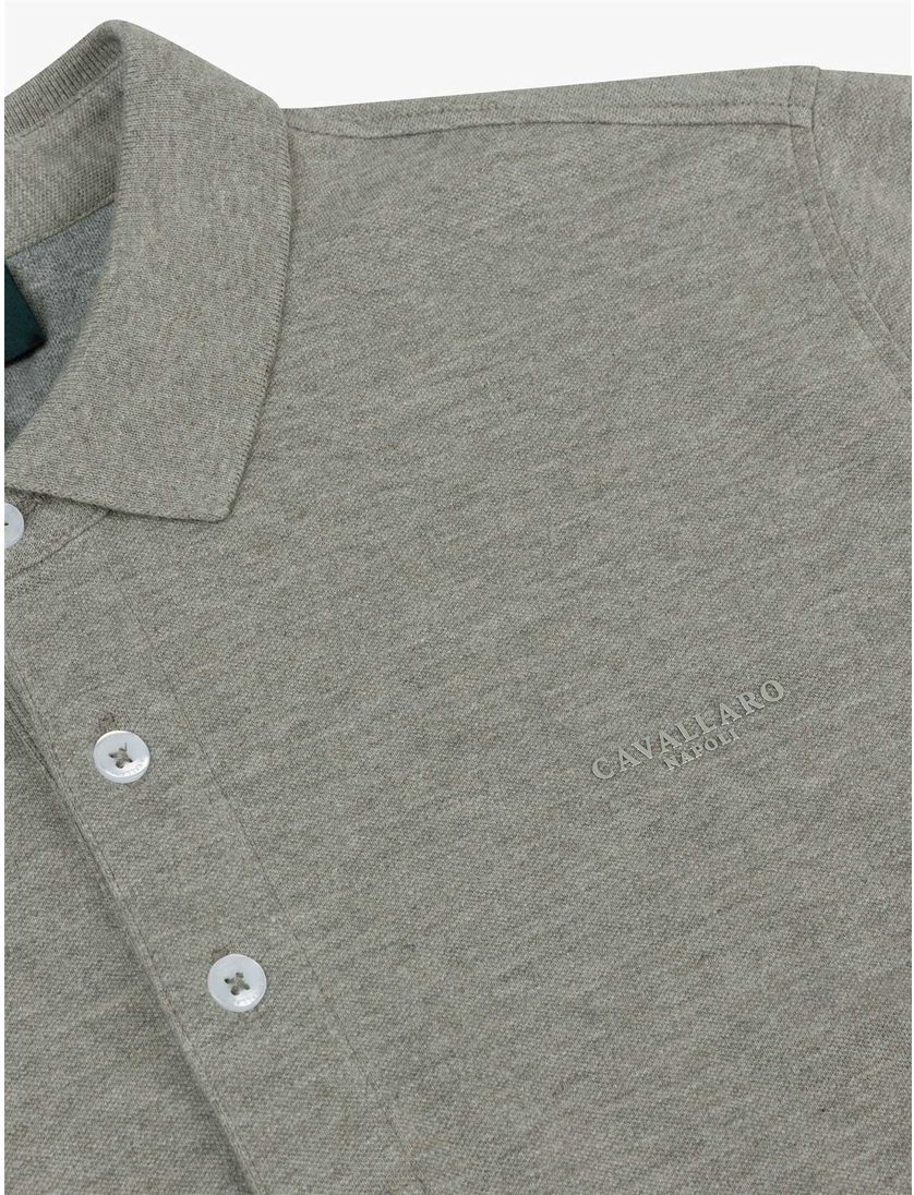 katoenen Cavallaro Bavone poloshirt groen gemeleerd