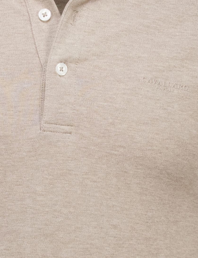 poloshirt Cavallaro bruin gemeleerd katoen