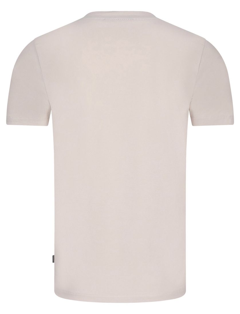 katoenen Cavallaro Bari t-shirt effen beige slim fit