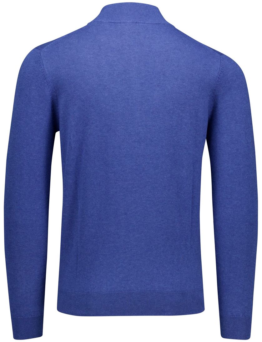 Portofino Hince regular fit half zip trui blauw katoen