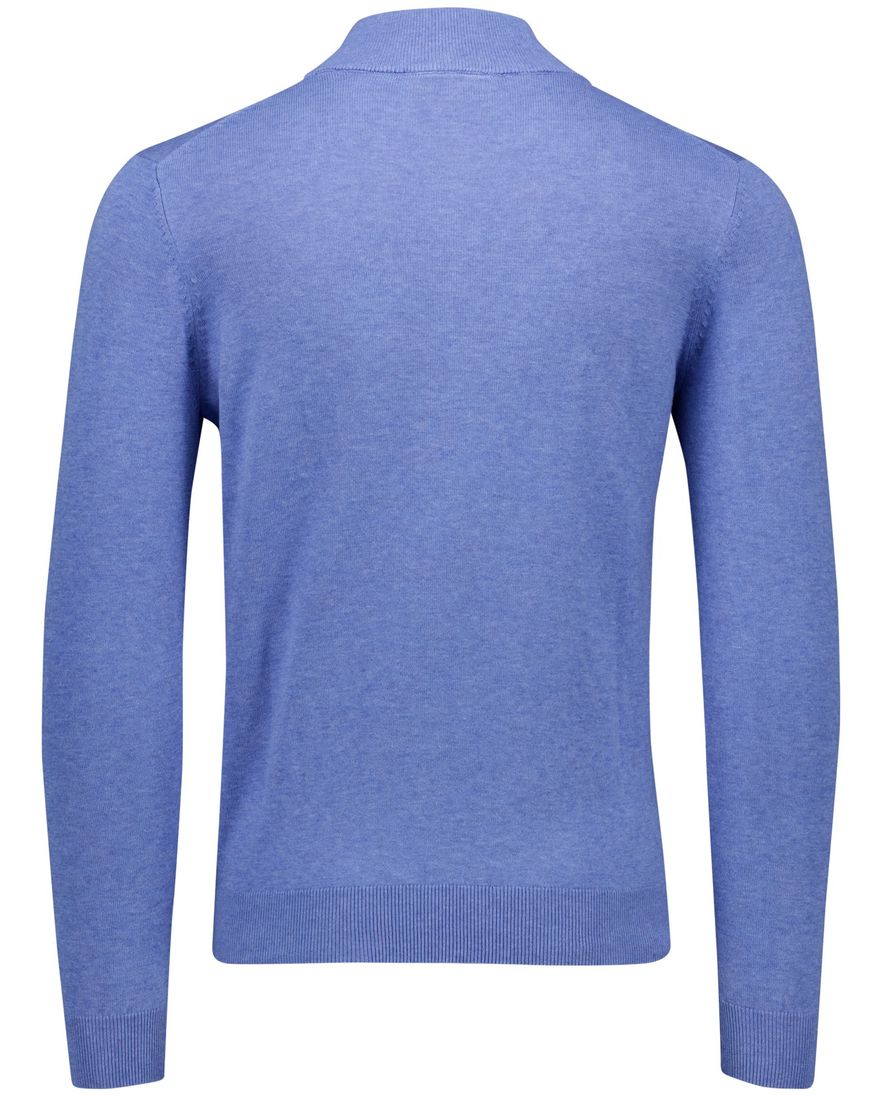 Portofino Hince regular fit half zip trui blauw met boord