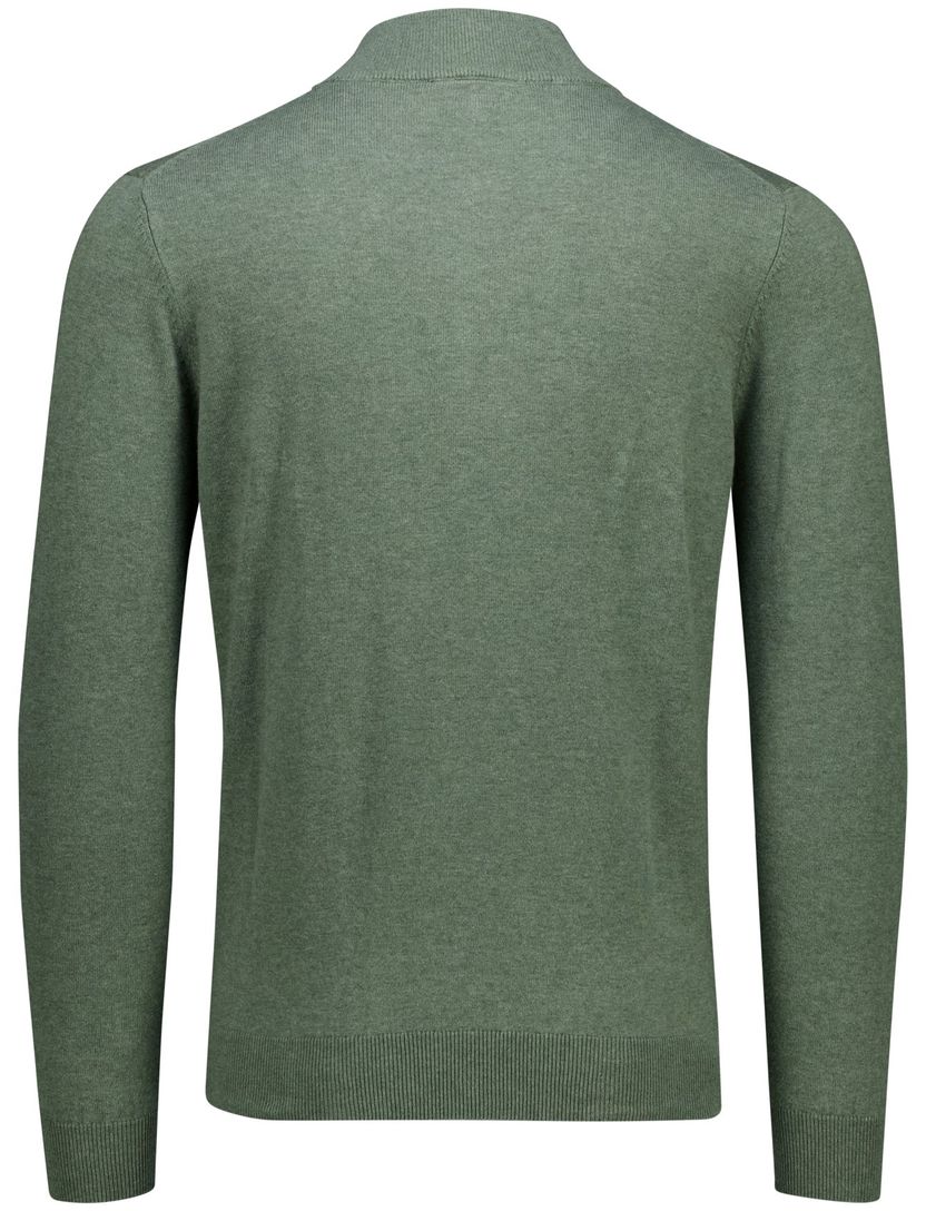 Portofino Hince regular fit half zip trui groen gemêleerd