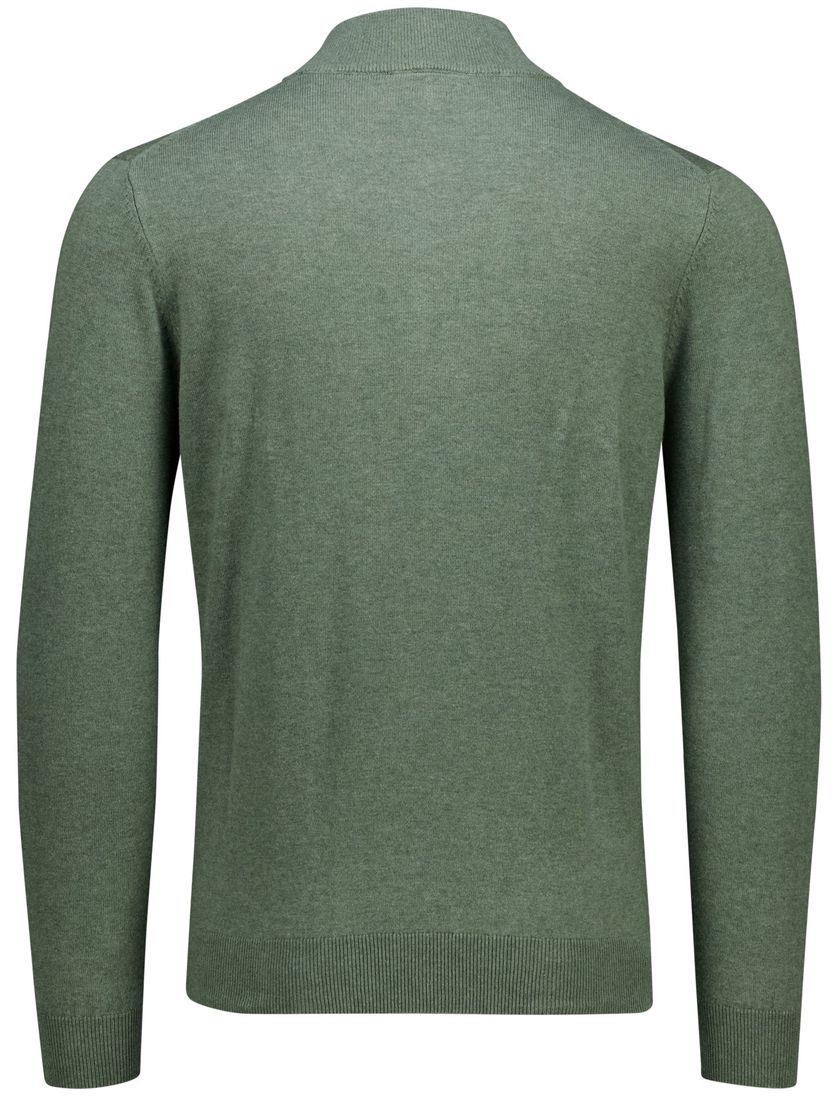 Portofino Hince regular fit half zip trui groen gemêleerd