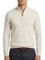 Portofino Hince regular fit half zip trui creme met boord