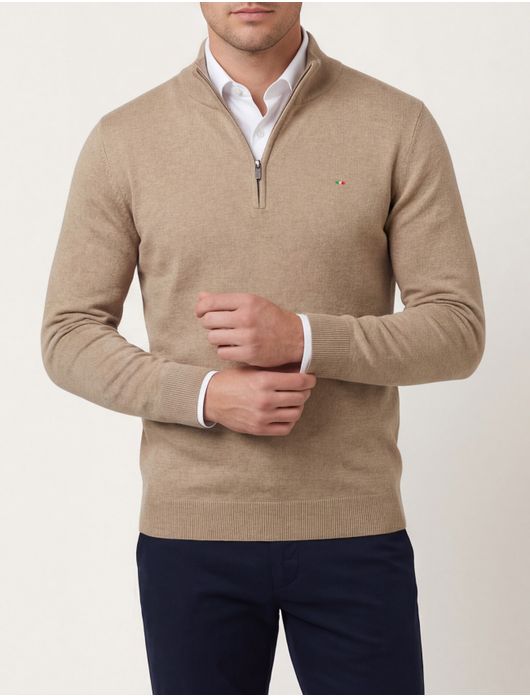 trui bruin Portofino Regular Fit