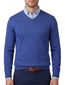Portofino blauw effen v-hals normale fit katoen