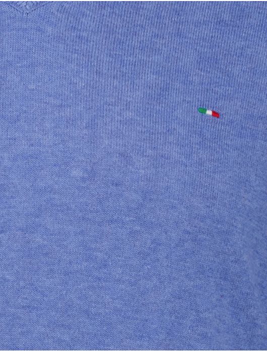 Portofino Vince V-neck Pullover Flat Knit blauw