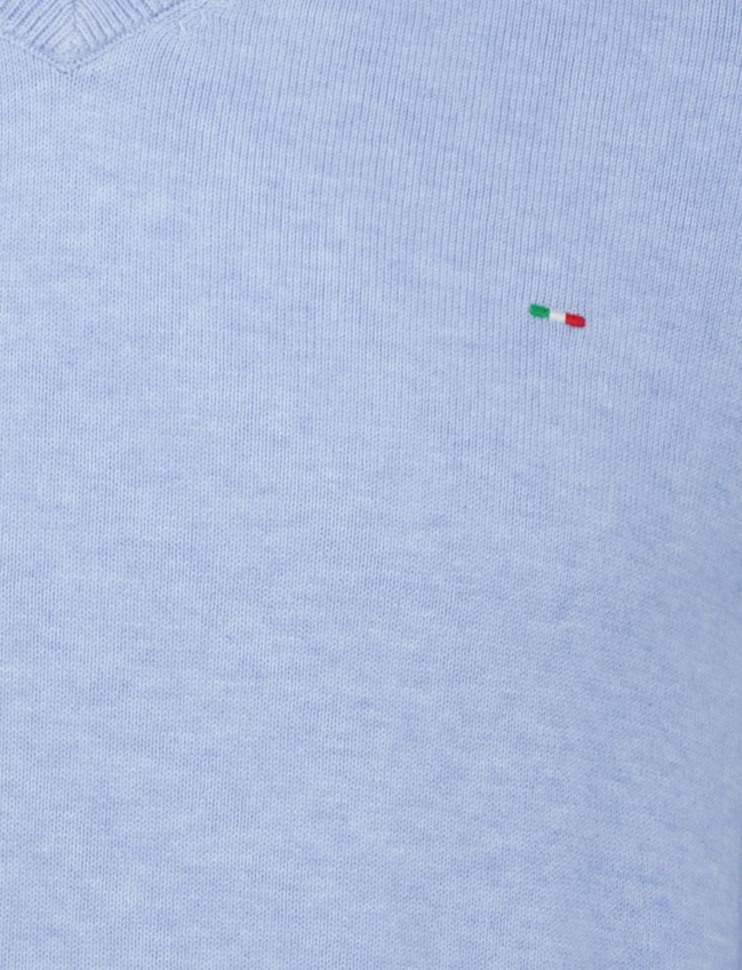 Portofino trui effen lichtblauw katoen normale fit