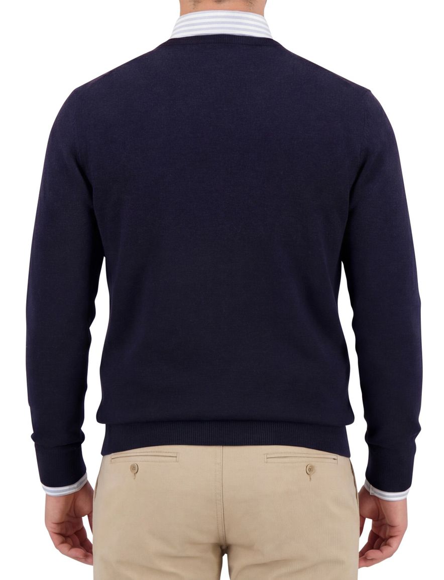 Portofino effen normale fit donkerblauw katoen