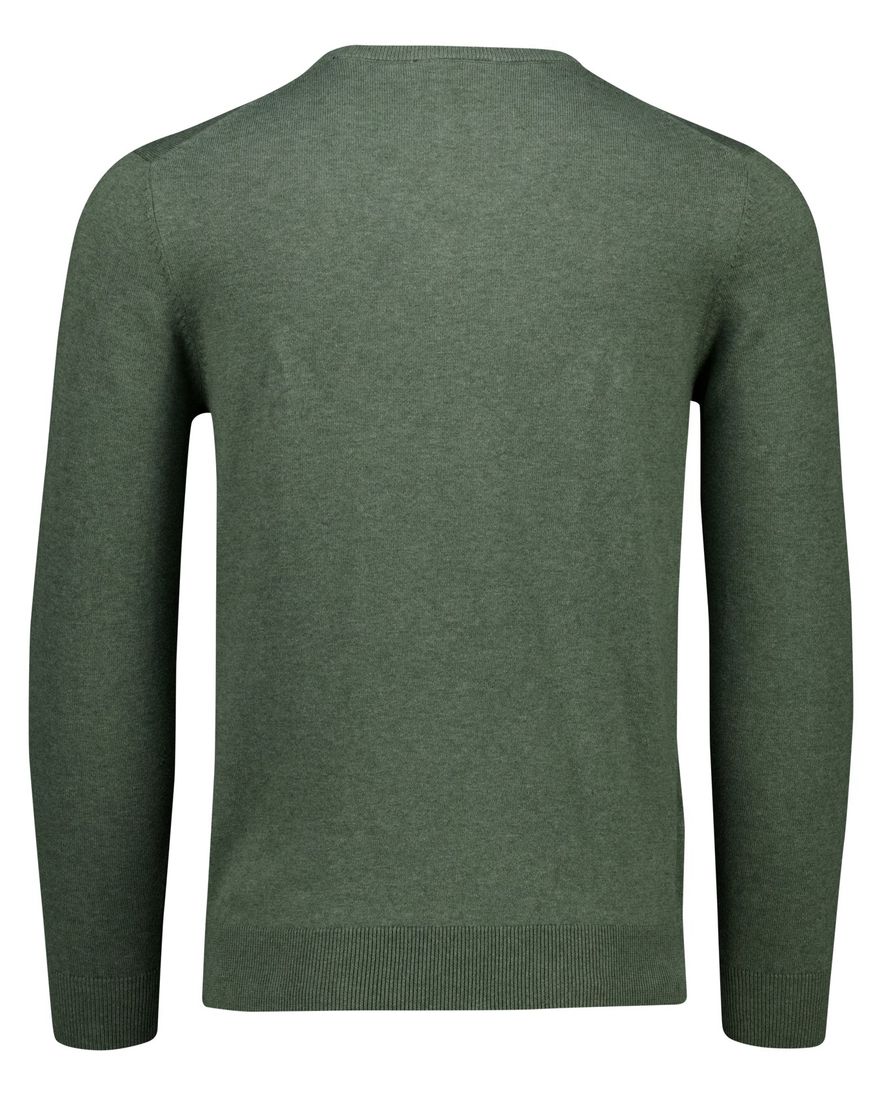 Portofino Vince effen groen normale fit katoen v-hals