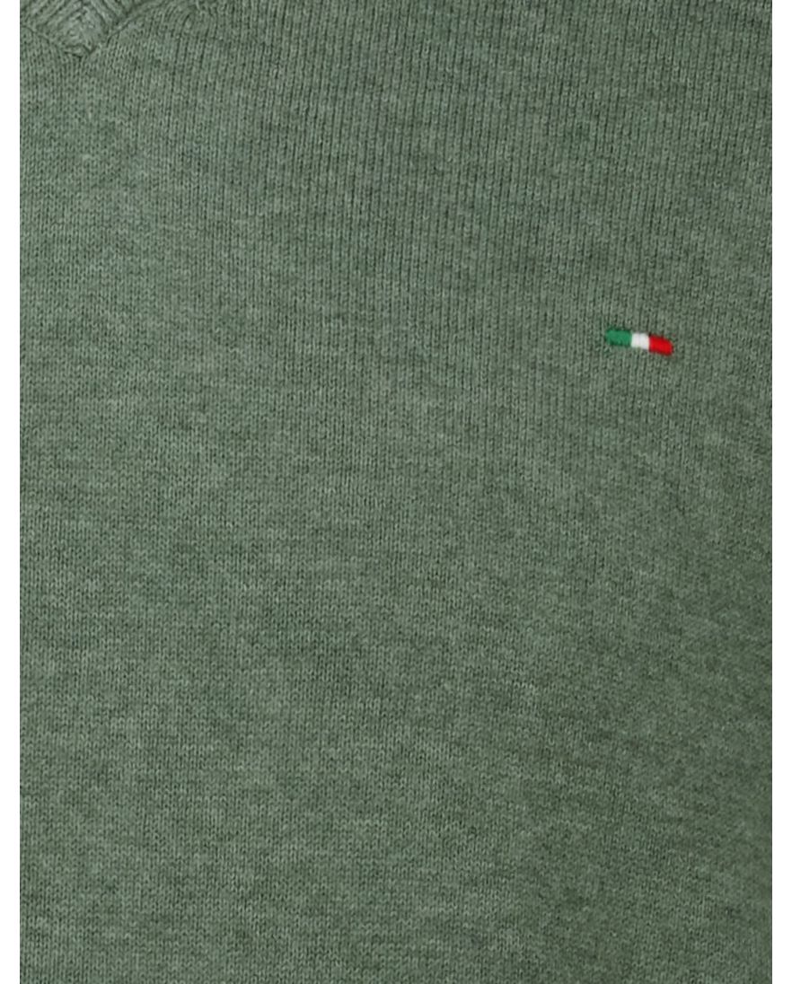 Portofino Vince effen groen normale fit katoen v-hals