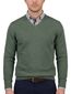 Portofino Vince effen groen normale fit katoen v-hals