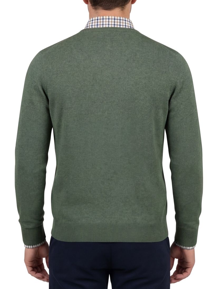 Portofino effen groen normale fit katoen