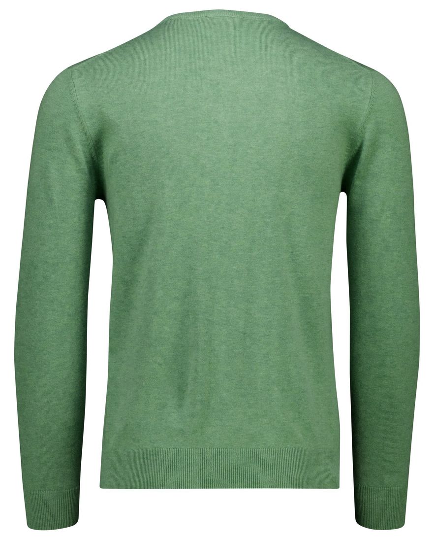 Portofino effen groen katoen normale fit v-hals