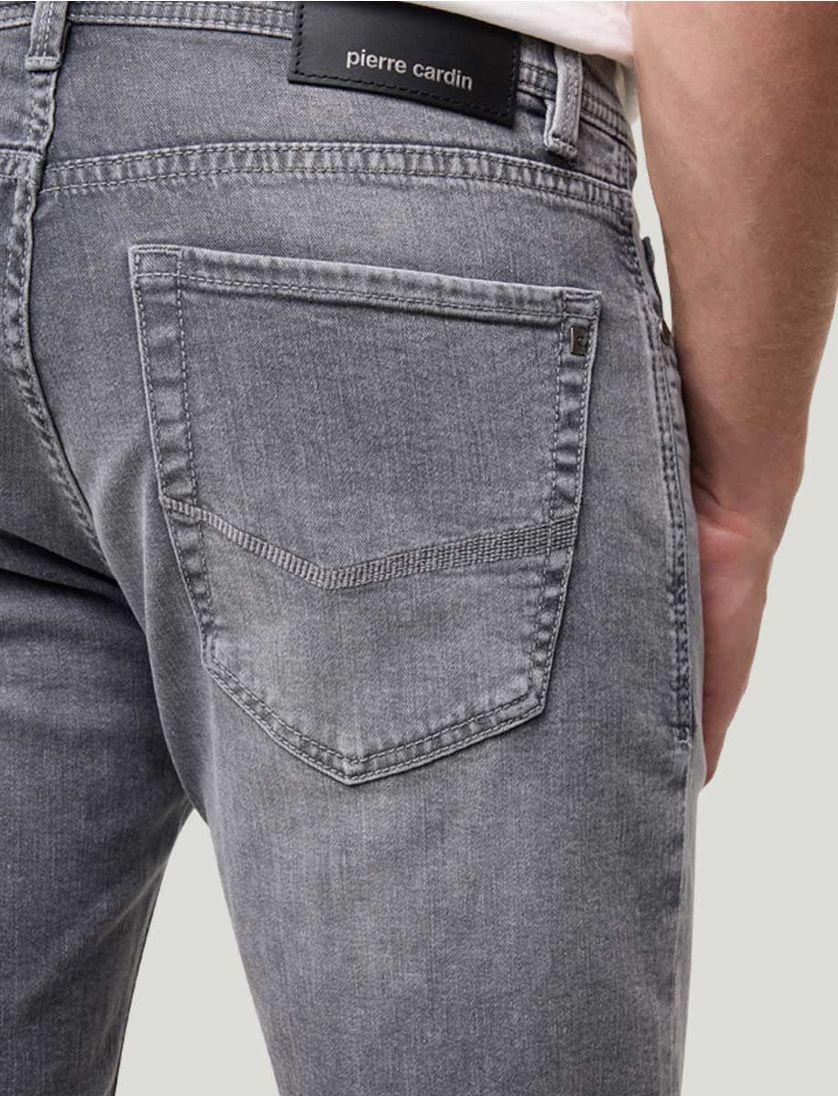 denim Pierre Cardin short effen grijs normale fit