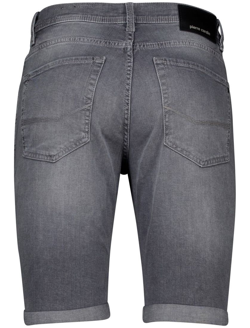 denim Pierre Cardin short effen grijs normale fit