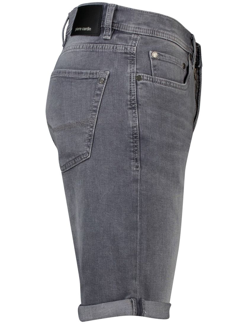 denim Pierre Cardin short effen grijs normale fit