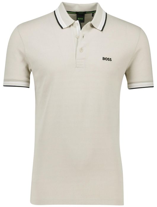 Boss Green paddy polo beige korte mouw