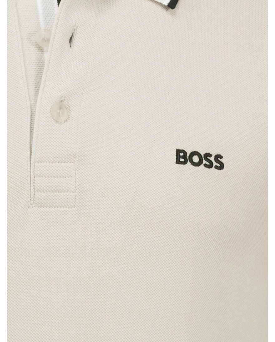 Boss Green paddy polo beige korte mouw pique