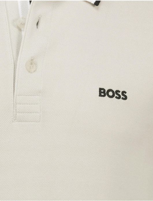 Boss Green paddy polo beige korte mouw