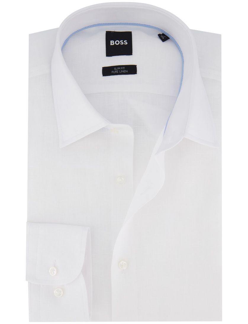 Boss Black P-Hank overhemd wit effen slim fit