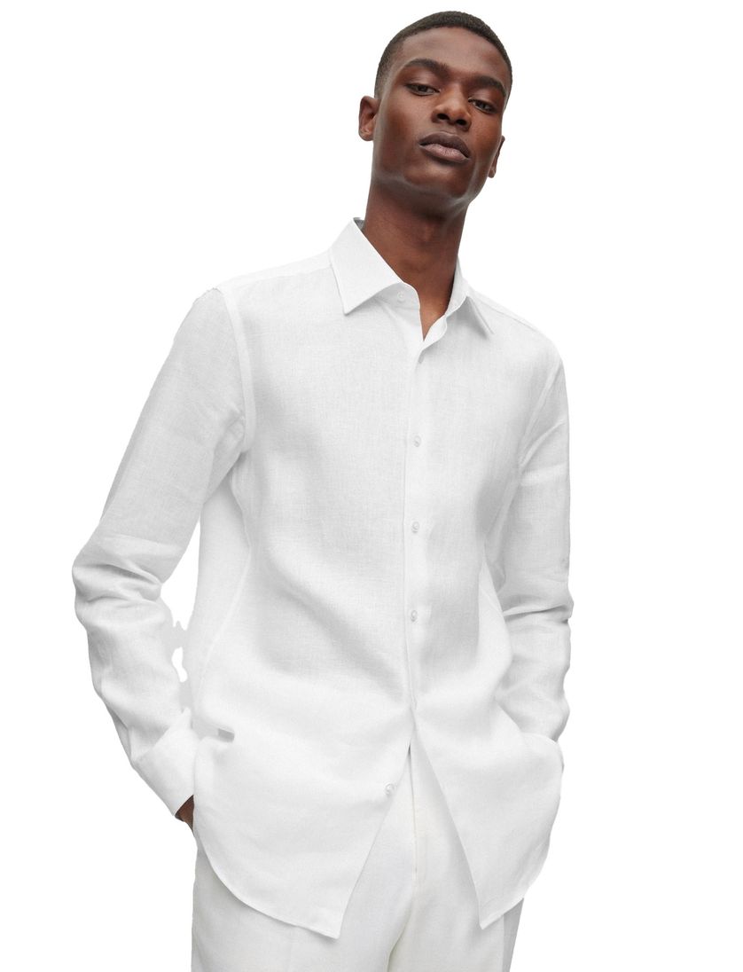 Boss Black P-Hank overhemd wit effen slim fit