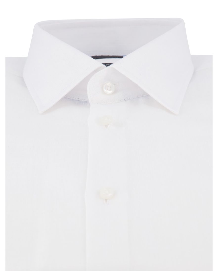 Boss Black slim fit overhemd effen wit linnen ml7