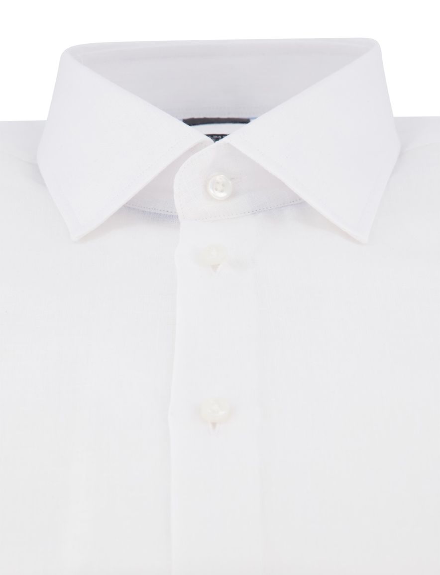 Hugo Boss Black slim fit overhemd wit linnen ml7