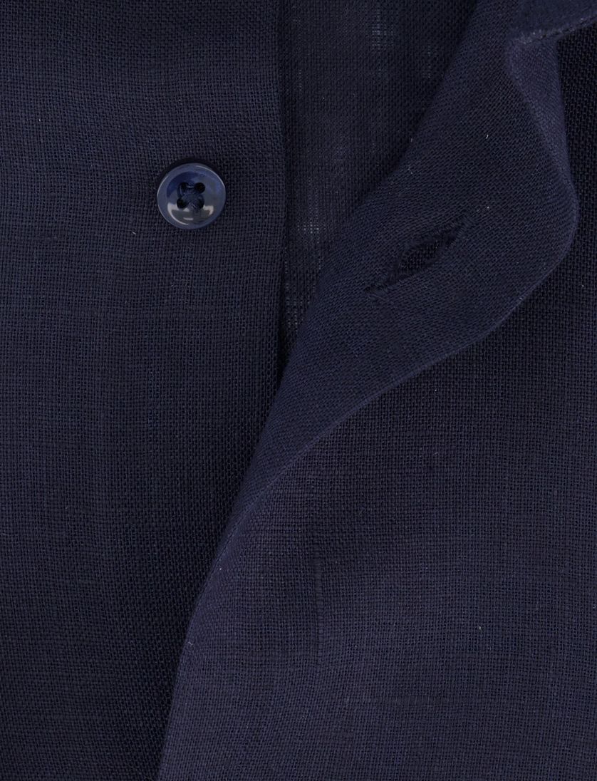 Boss Black H-Hank overhemd mouwlengte 7 donkerblauw linnen